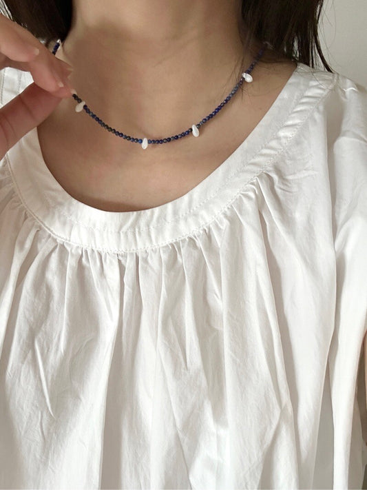 Lapis Lazuli & Pinctada Maxima Beaded Necklace - Lumivault