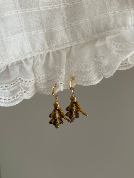 Vintage Christmas Tree Drop Earrings