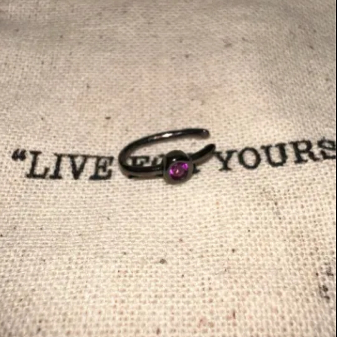 Handmade Silver Single Earring,Black Plated Sterling Silver Rose Diamonds / Ear Post Thickness 0.9mm,Lumivault.