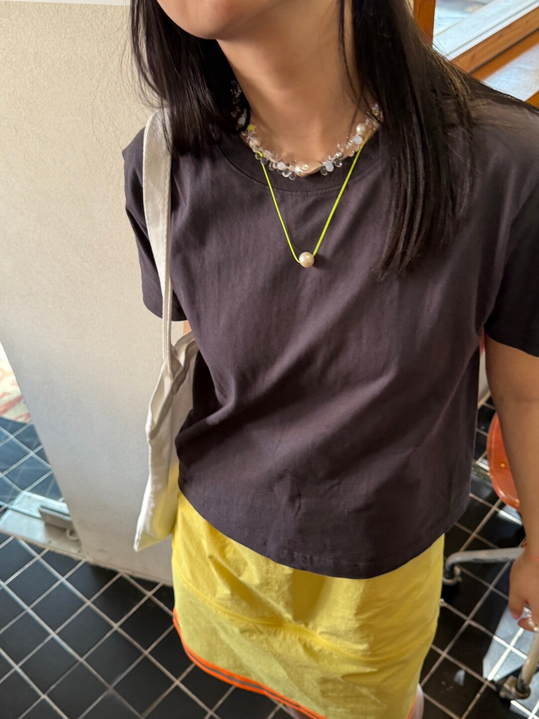 Handmade Edison Pearl Necklace,Fluorescent Lemon Yellow / 12-13mm,Lumivault.