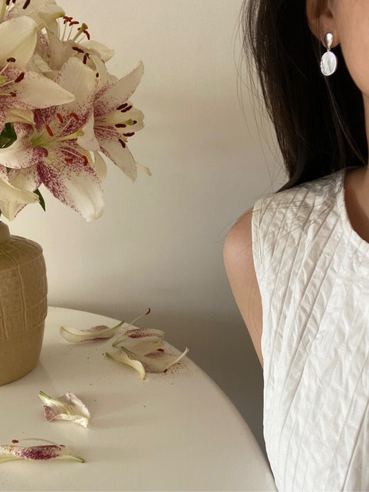 Minimalist Silver Shell Earrings