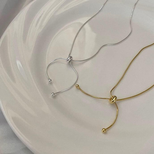 925 Sterling Silver Adjustable Chain Necklace - Lumivault