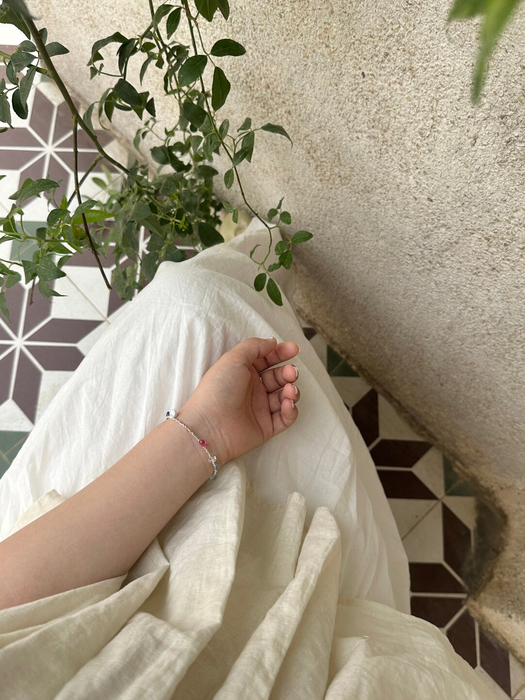 Berry Natural Stone Silver Bracelet - Lumivault