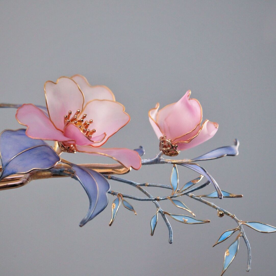「Chinoiserie」Camellia Bamboo Hairpin - Lumivault