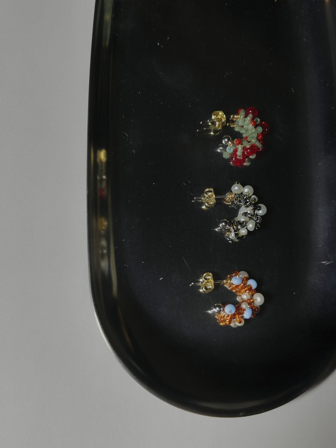 Chinoiserie Colored Glaze Pearl Hoop Earrings