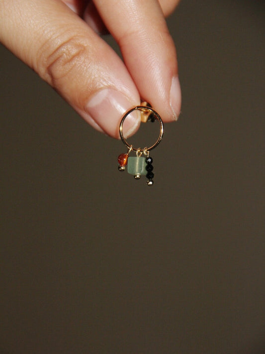 Chinoiserie Minimalist Square Circle Earrings