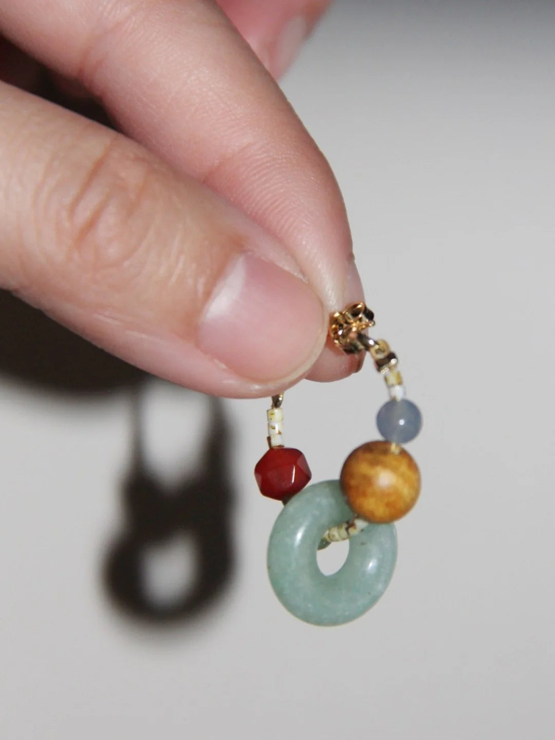 Chinoiserie Natural Jade Hoop Earrings