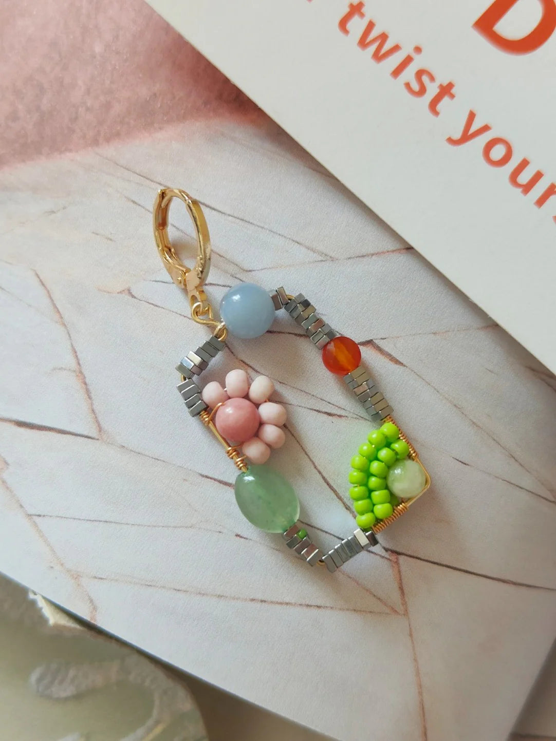 Chinoiserie Natural Jade Square Earrings