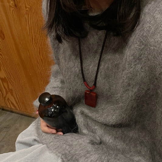 「Chinoiserie」Ping An Red Agate Necklace - Lumivault