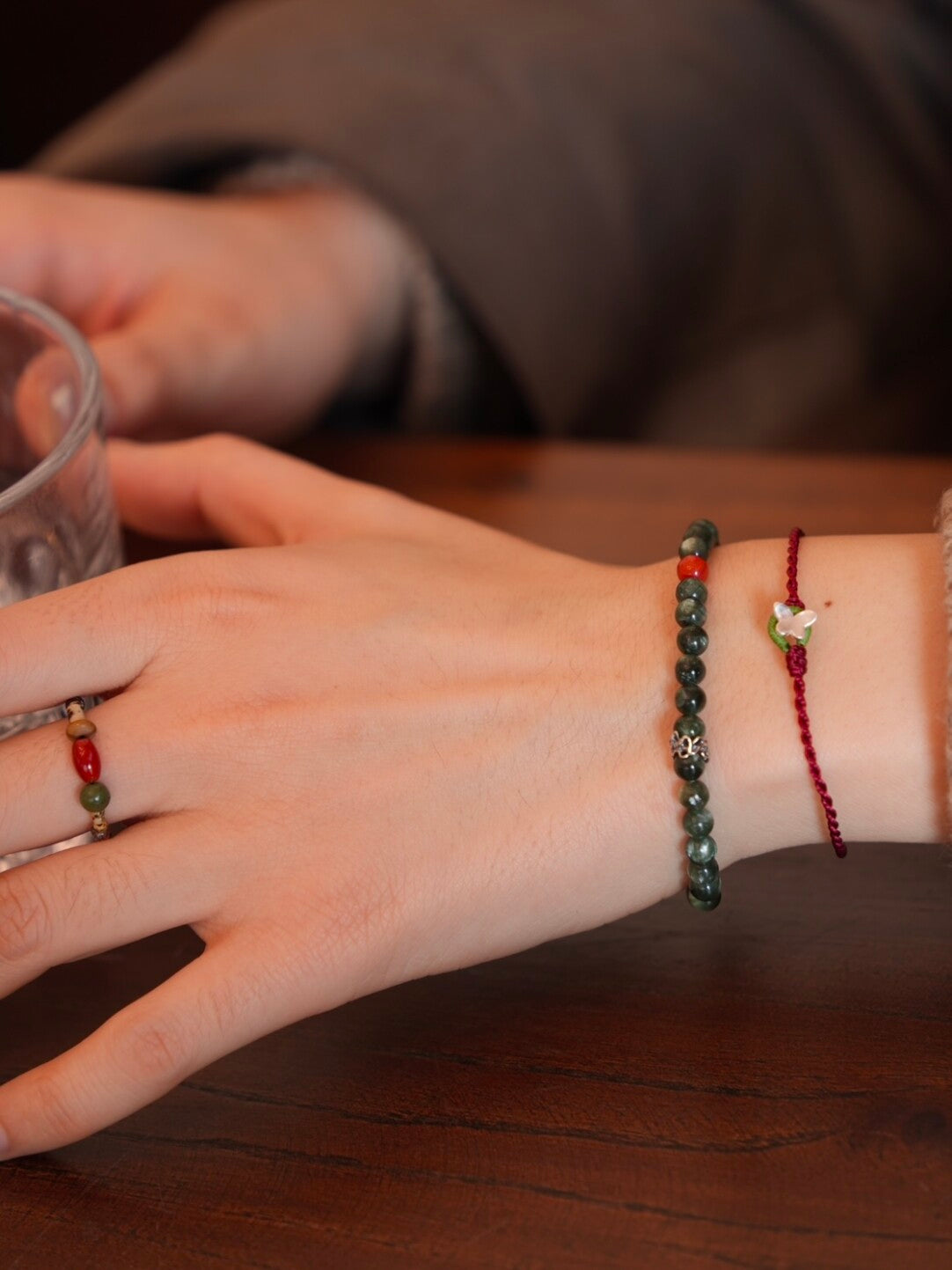 「Chinoiserie」Spring Breeze Brings Faith Green Seraphinite Bracelet - Lumivault