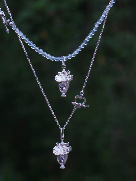 Oncidium Perfume Bottle Silver Necklace - Lumivault