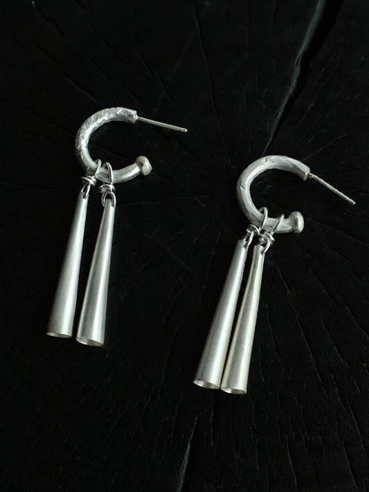 Handmade Bell Silver Earrings