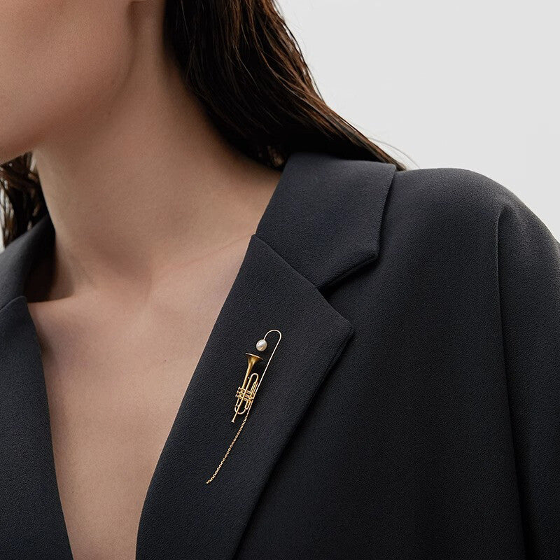 Jazz Trumpet Brooch