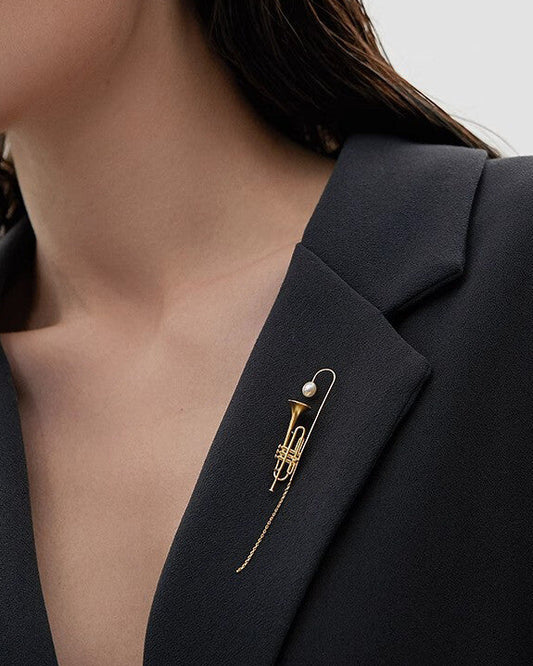 Jazz Trumpet Brooch