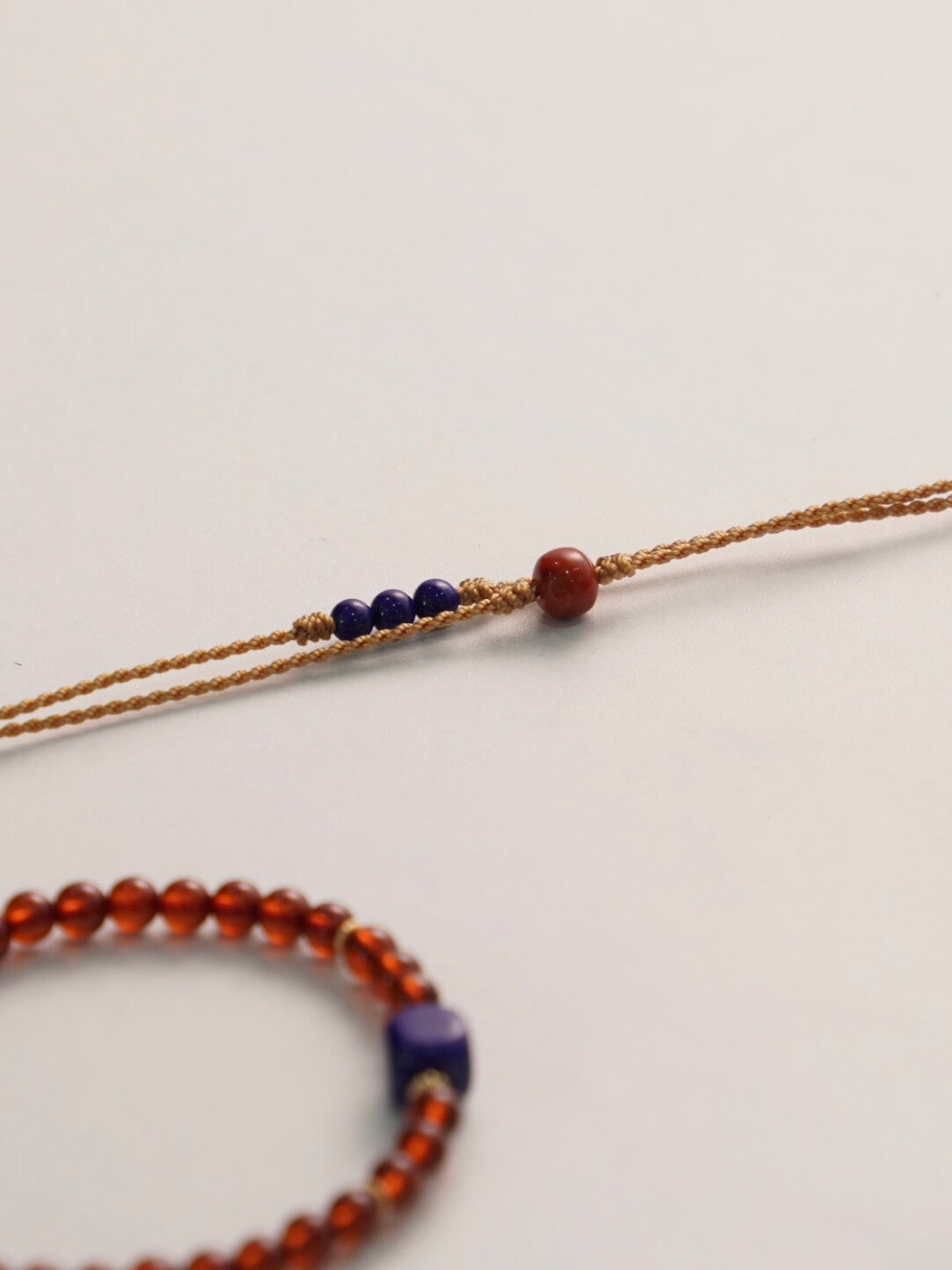 Lapis Lazuli South Red Agate Braided Beaded Bracelet - Lumivault