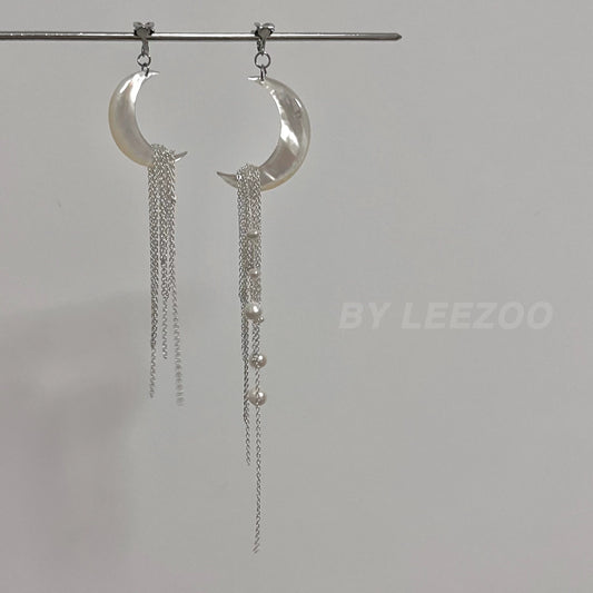 Moonlight Waterfall Freshwater Pearl Shell Earrings