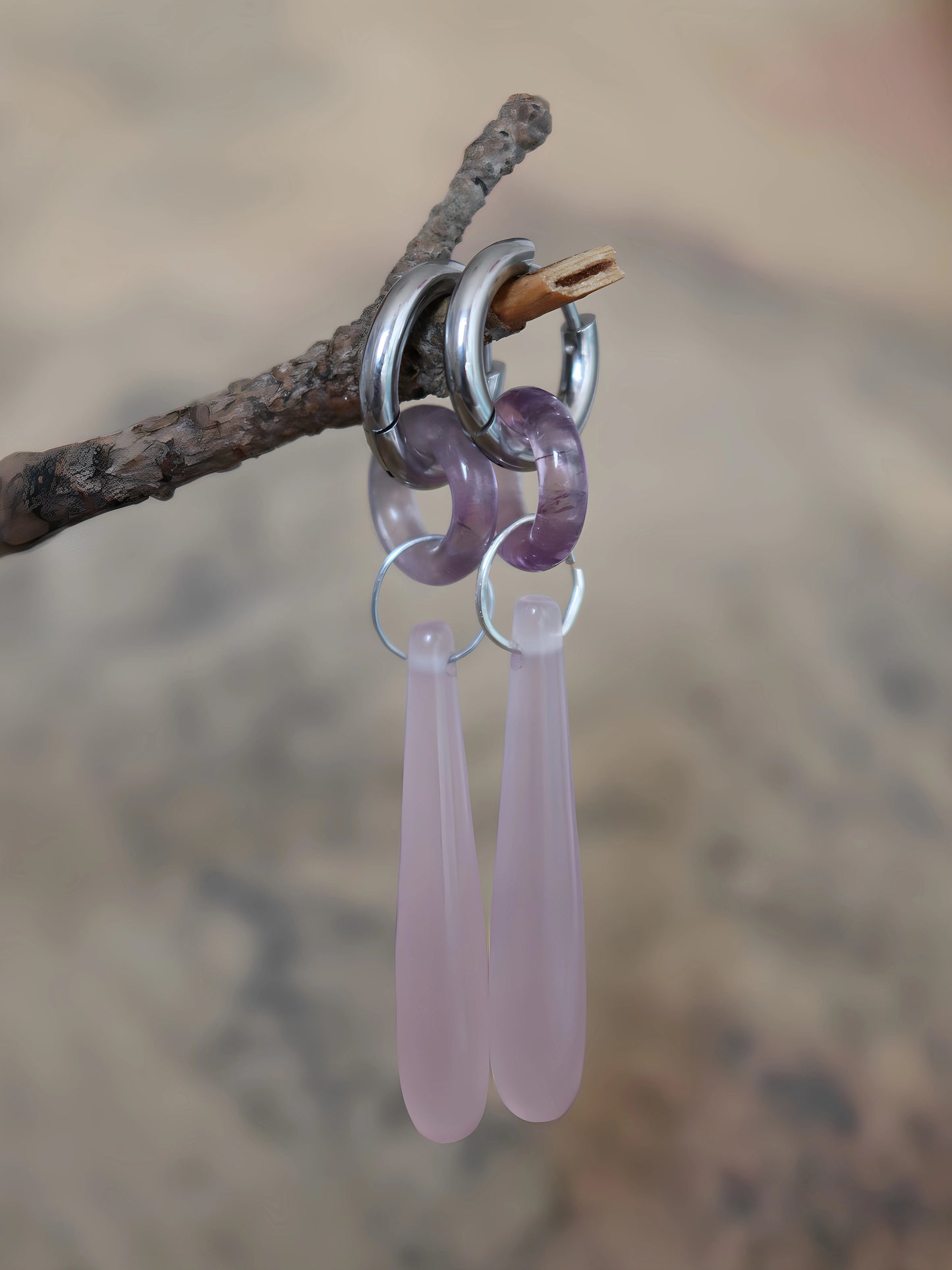 Chinoiserie Pink Jade Buckle Earrings,Lumivault.