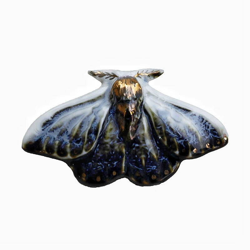 Blue Moth Ceramic Earrings