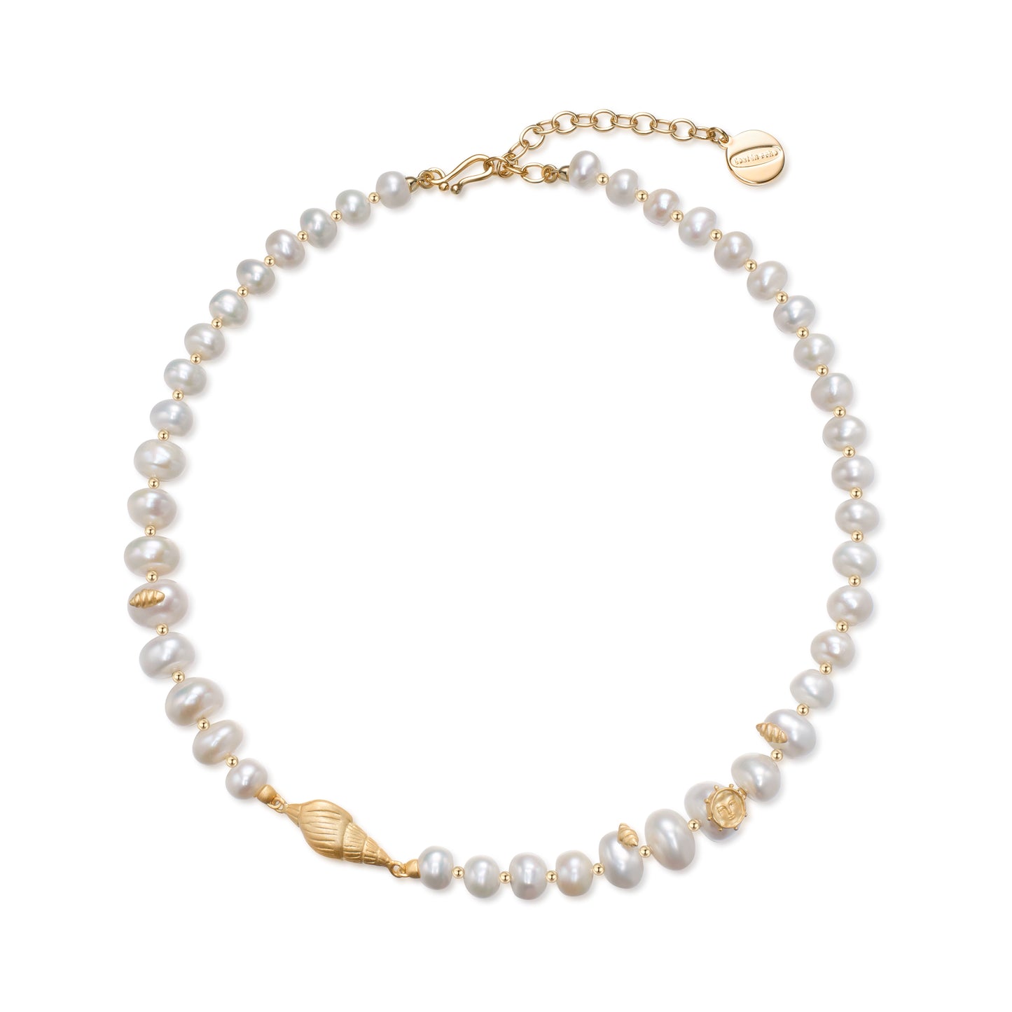 Retro Gold Coin Pearl Necklace