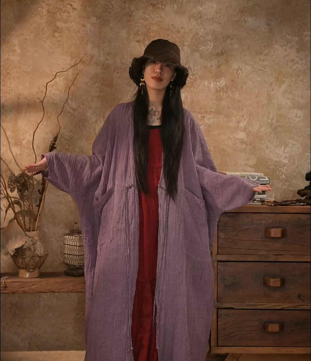 Vintage Ramie Textured Outerwear