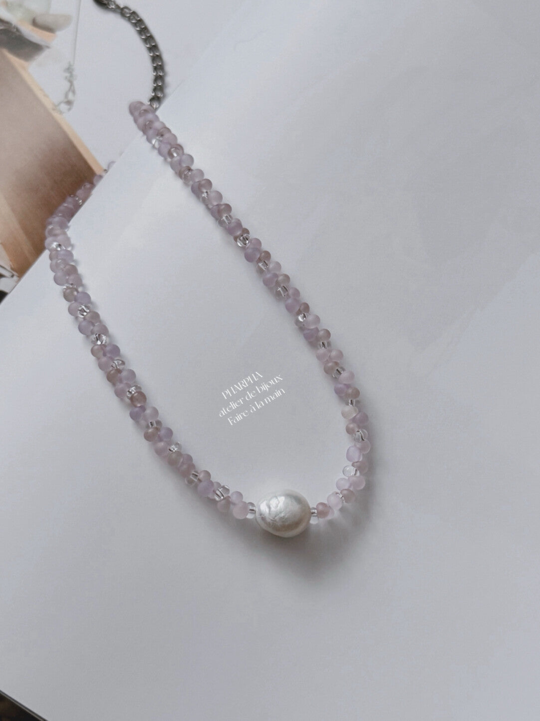 Pharpha Purple Teardrop Baroque Pearl Necklace - Lumivault
