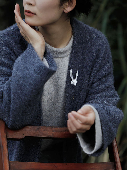 Handmade Sleeping Fox Ceramic Brooch - Lumivault