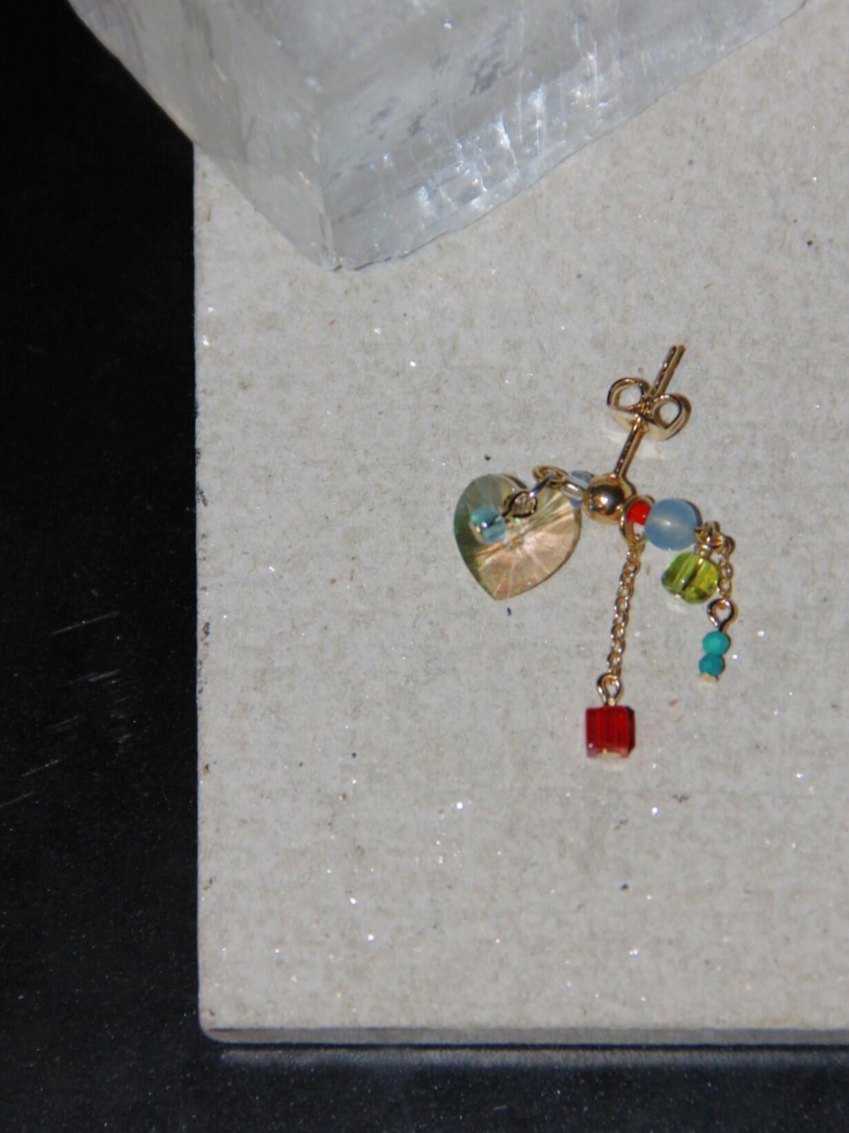 Sparkling Heart Colorful Beads Earrings - Lumivault
