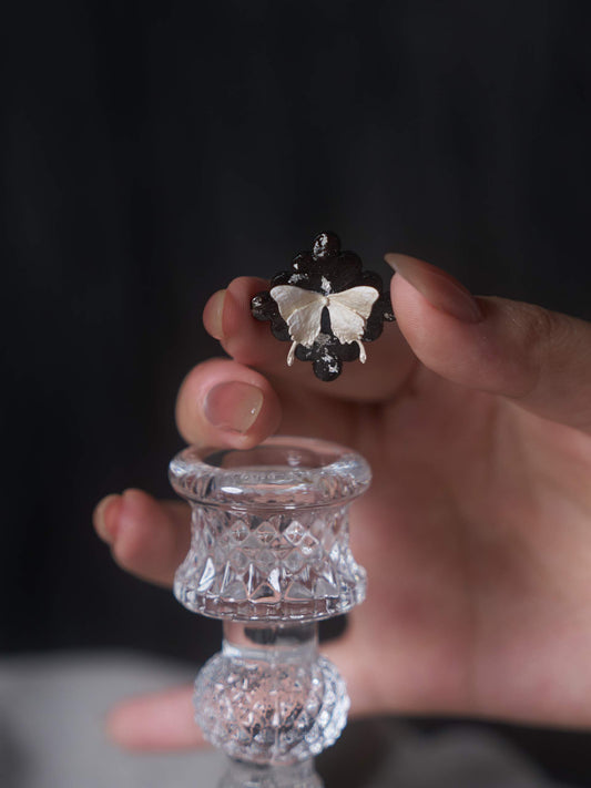 Square Biscuit Butterfly Earrings