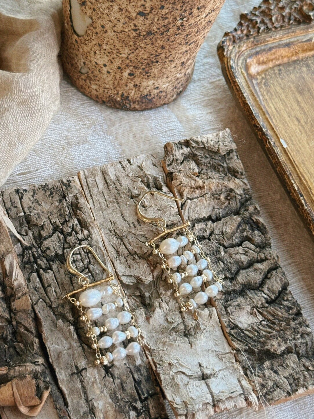 Twilight Clouds Freshwater Pearl Earrings