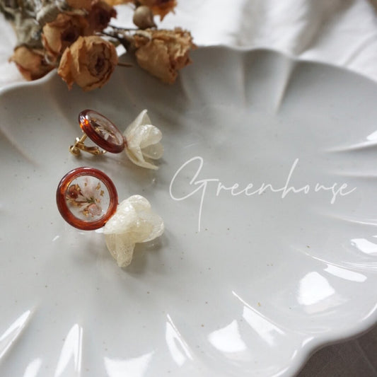 Amber Blossom Resin Earrings