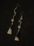 Silver Thread Petrified Wood Earrings | GL31BR - Lumivault