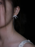 Paired Swallow Tassel Sterling Silver Earrings | US1014DW