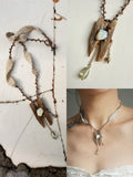 Agarwood and Opal Woven Ramie Necklace | GL41EY - Lumivault