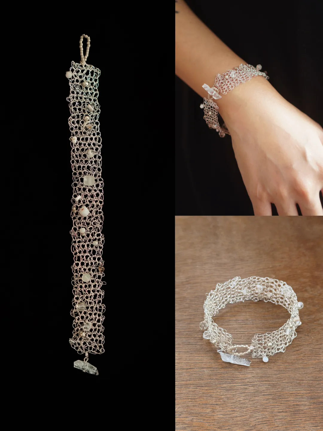 White Crystal Openwork Bracelet | GL30LC - Lumivault