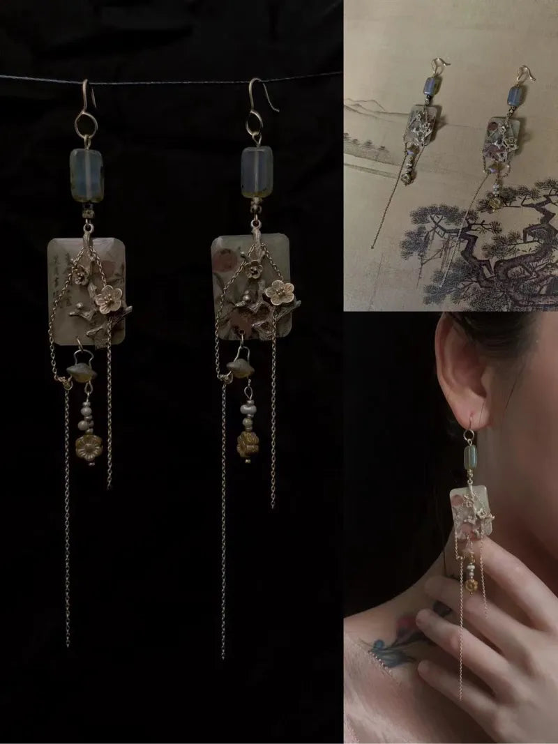 Cold Plum Silver-Plated Copper Earrings | GL13FW - Lumivault