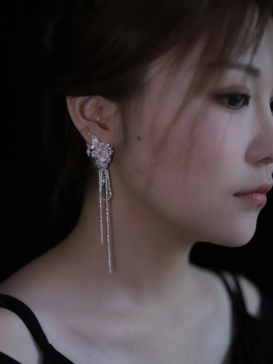 Dancing Rose Sterling Silver Earrings | US1009BX