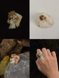Vintage Embroidered Textile Ring | GL48HQ - Lumivault