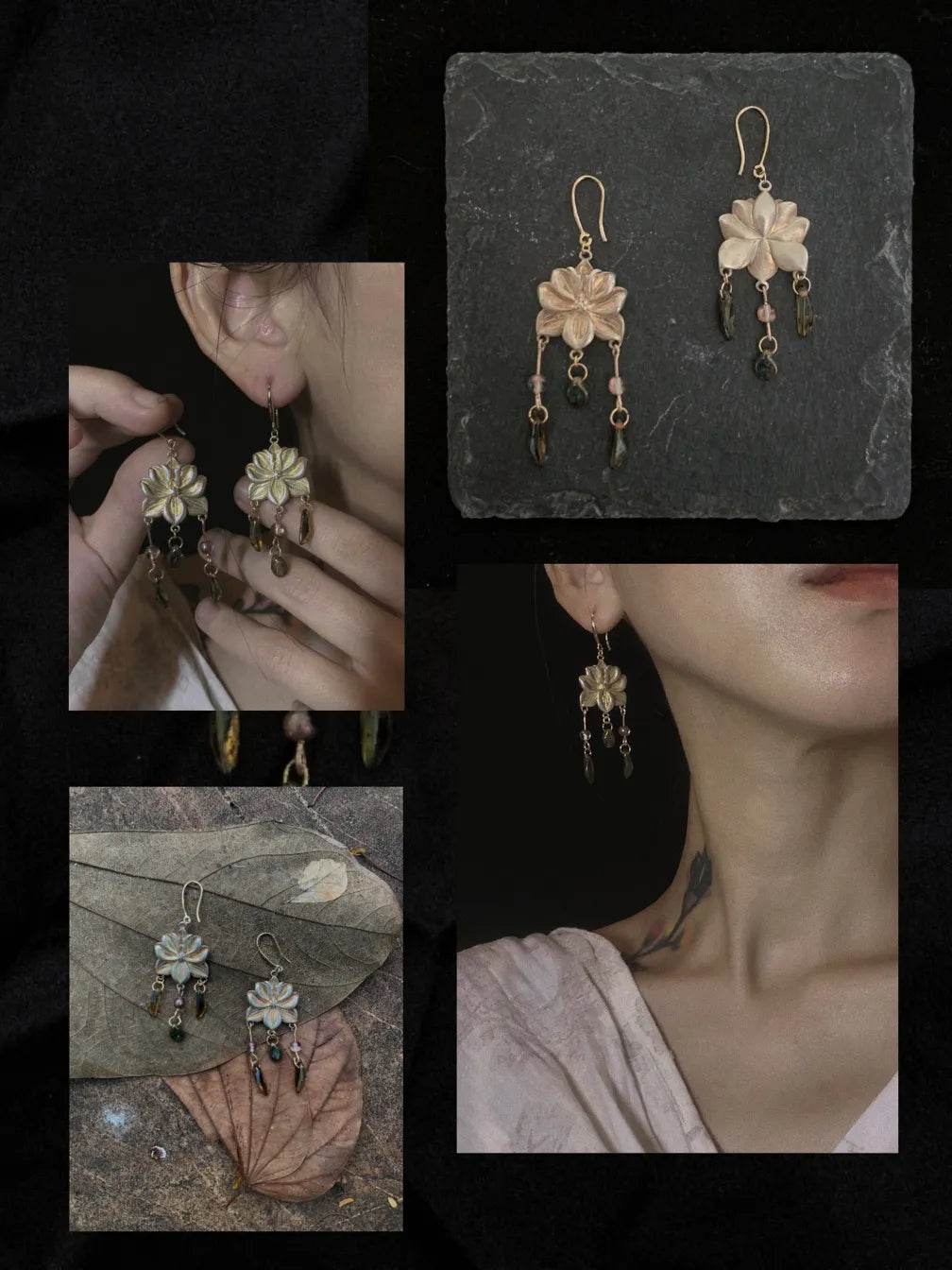 Female Flower Silver-Plated Copper Earrings | GL24JD - Lumivault