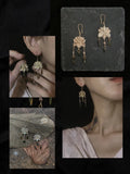Female Flower Silver-Plated Copper Earrings | GL24JD - Lumivault