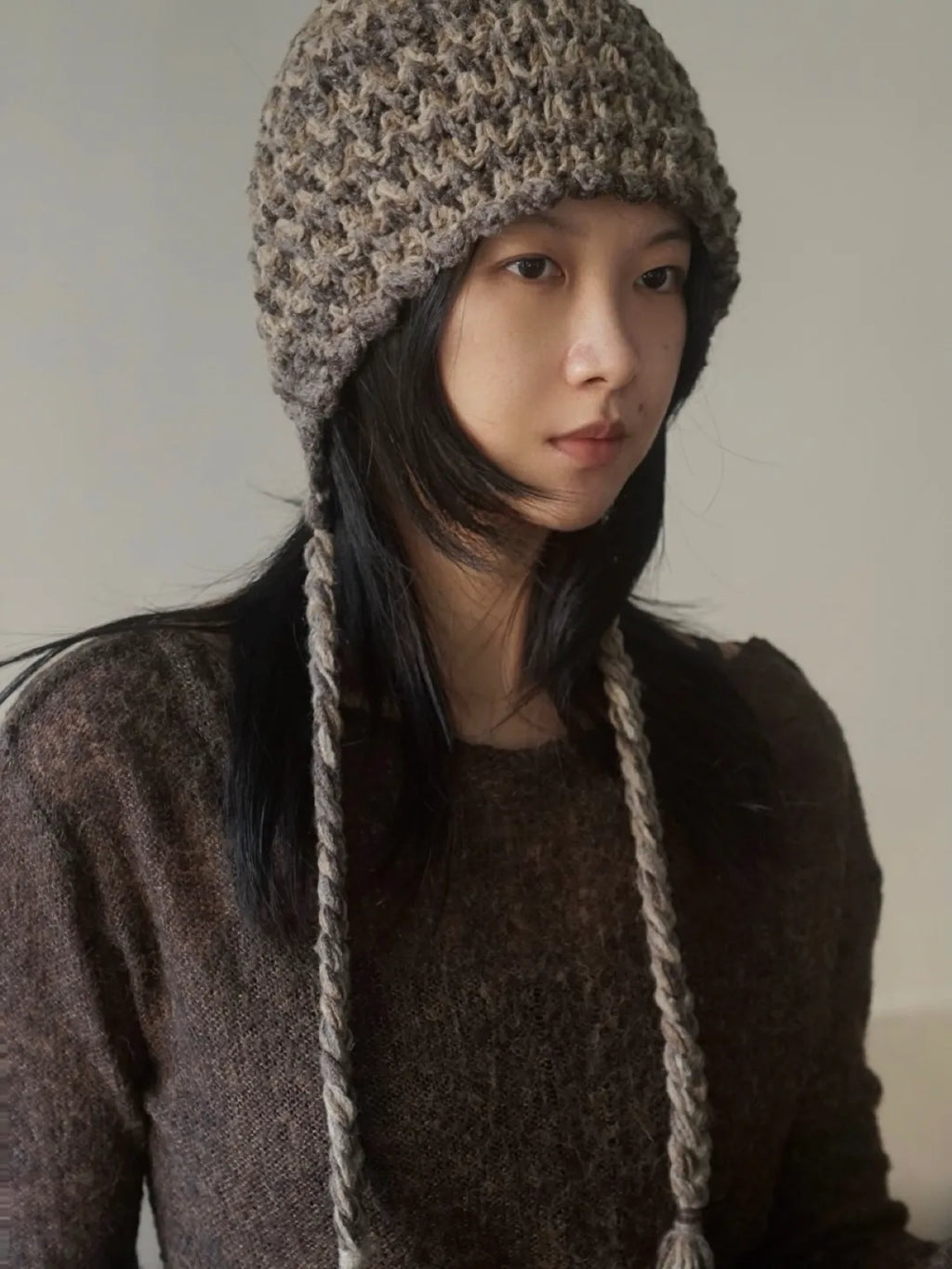 Braided Tassel Earflap Knit Hat | GL36EJ - Lumivault