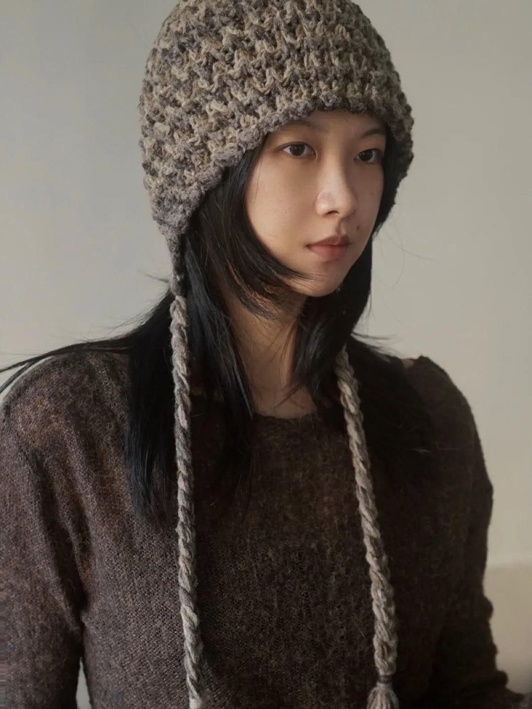 Braided Tassel Earflap Knit Hat | GL36EJ - Lumivault