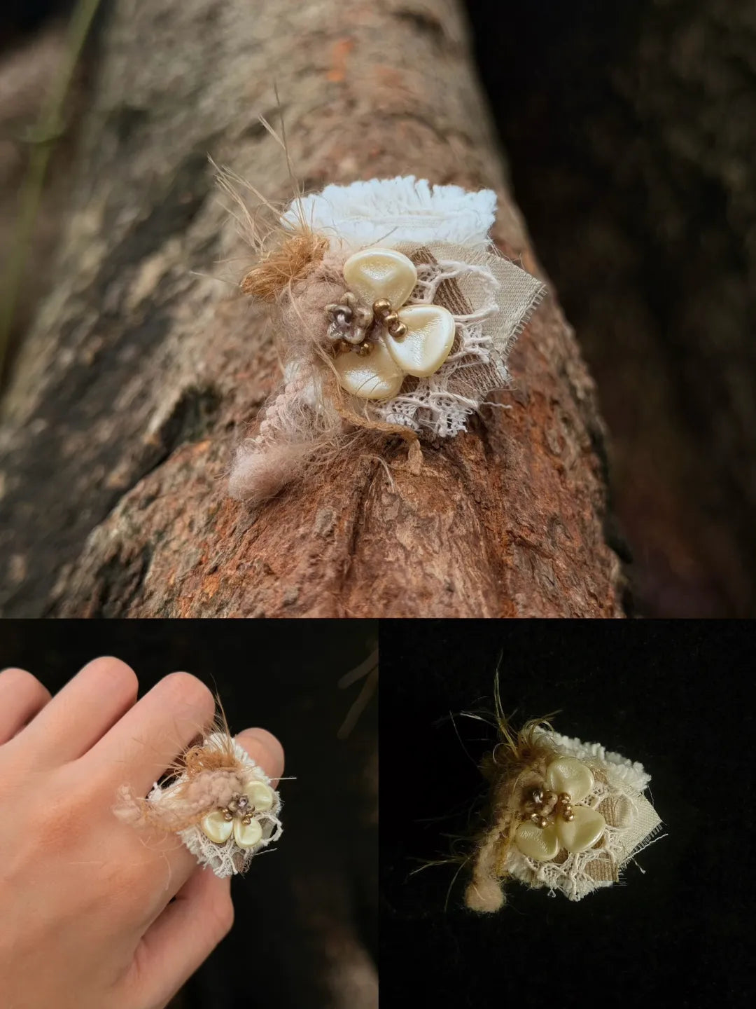 Vintage Embroidered Textile Ring No. 2 | GL16EK - Lumivault