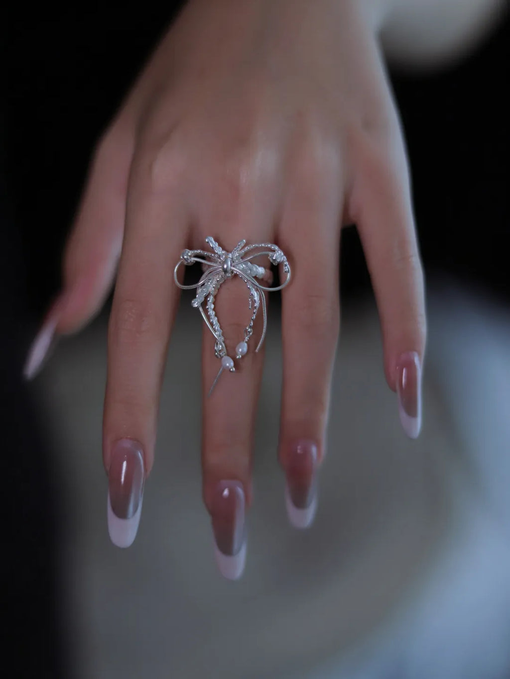 Silk Bow Sterling Silver Ring | US1020JG