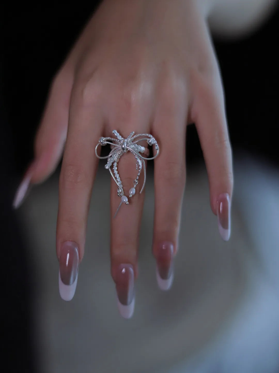 Silk Bow Sterling Silver Ring | US1020JG