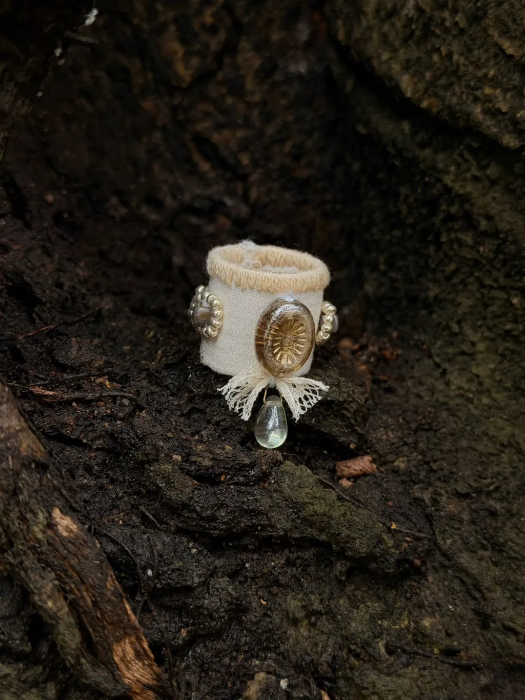 Vintage French Lace Textile Ring No. 3 | GL20JF - Lumivault