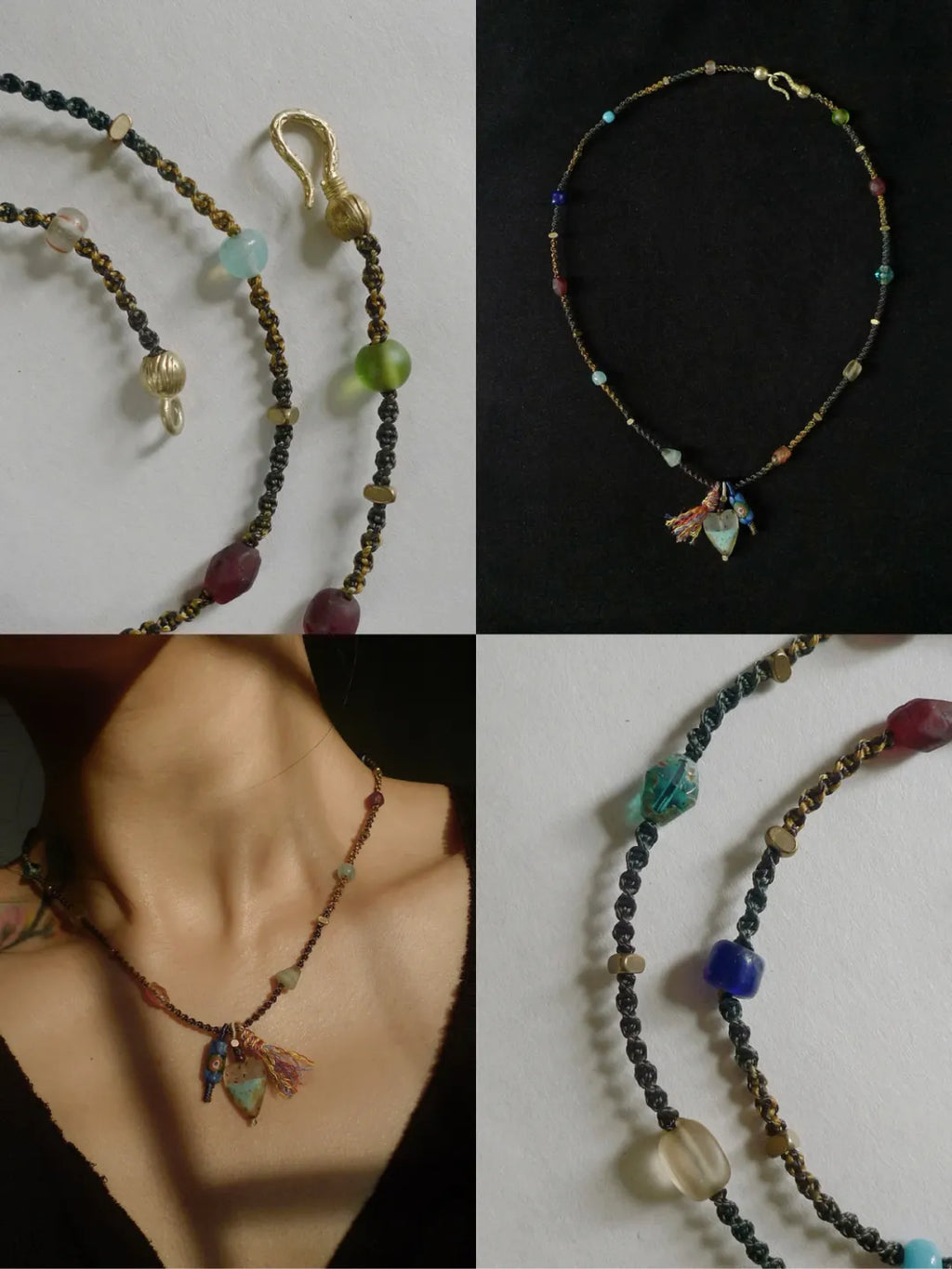 Fallen Star Ancient Bead Glass Necklace | GL44FP - Lumivault