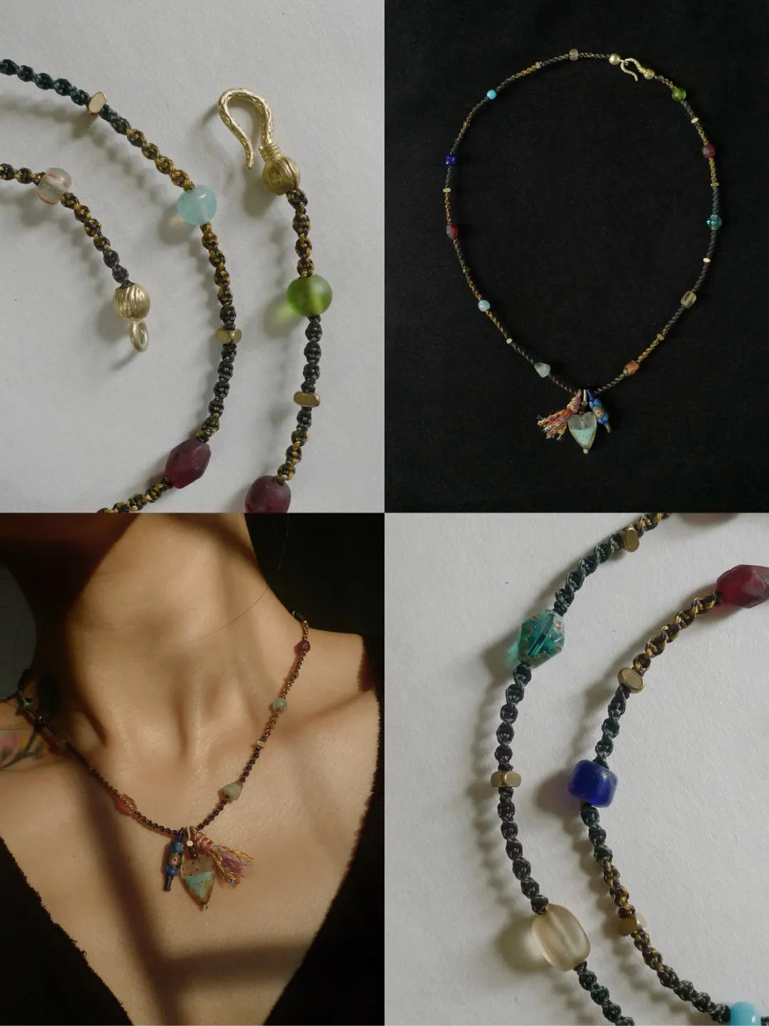 Fallen Star Ancient Bead Glass Necklace | GL44FP - Lumivault
