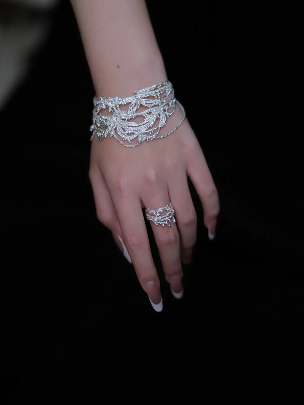 Falling Galaxy Sterling Silver Ring and Bracelet | US1012AL