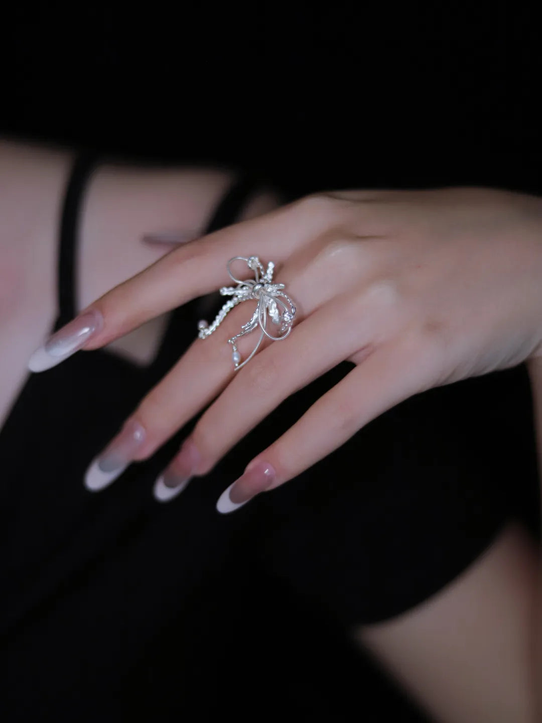 Silk Bow Sterling Silver Ring | US1020JG