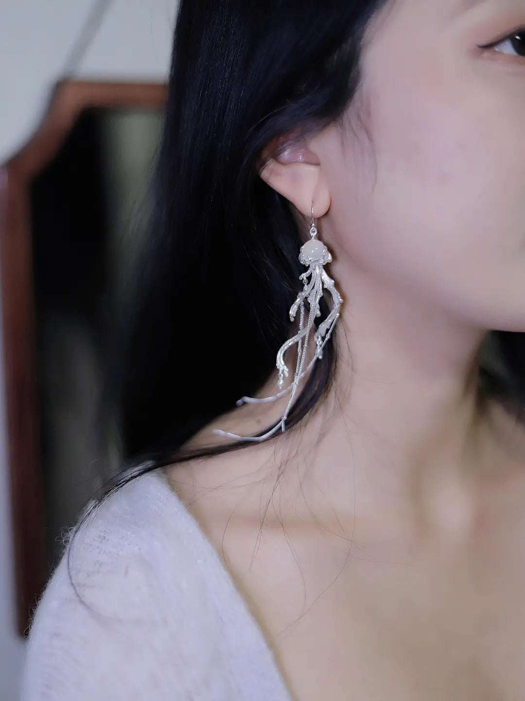 Water Jellyfish Sterling Silver Ear Cuffs | US1019DS